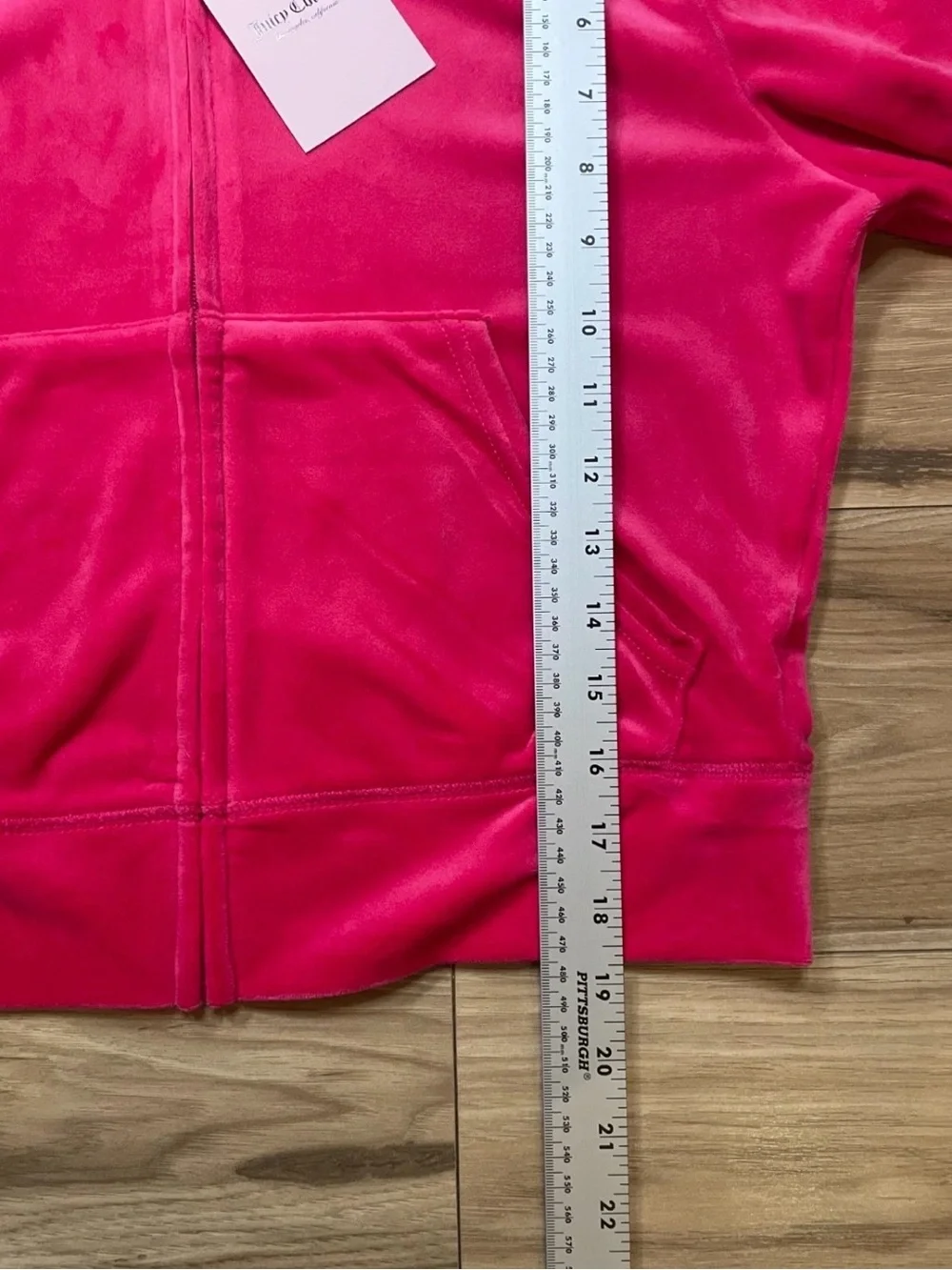 JUICY COUTURE Velour OG Bling Tracksuit Hoodie Pant Set Watermelon Pink Medium - Picture 9 of 9